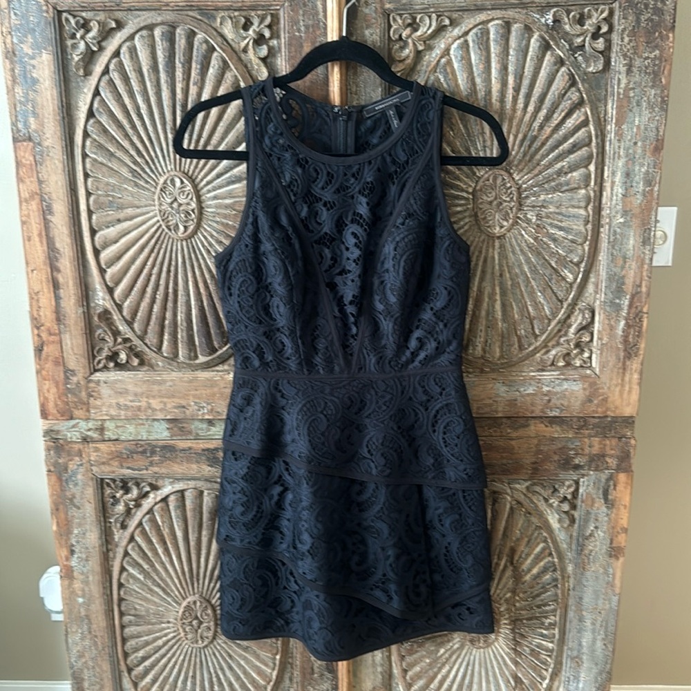 BCBG black lace dress women’s size 4